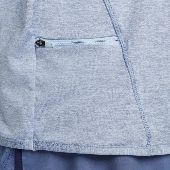 [angle] view of Women's Nike Swift Element Quarter-Zip Running Top in Light Armory Blue/Reflective Silver Click to zoom