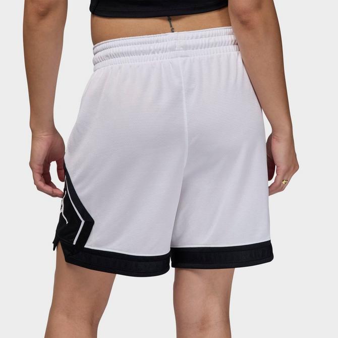 [angle] view of Women's Jordan Sport Diamond Basketball Shorts in White/Black/Black/White Click to zoom