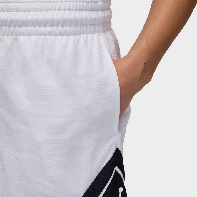 [angle] view of Women's Jordan Sport Diamond Basketball Shorts in White/Black/Black/White Click to zoom