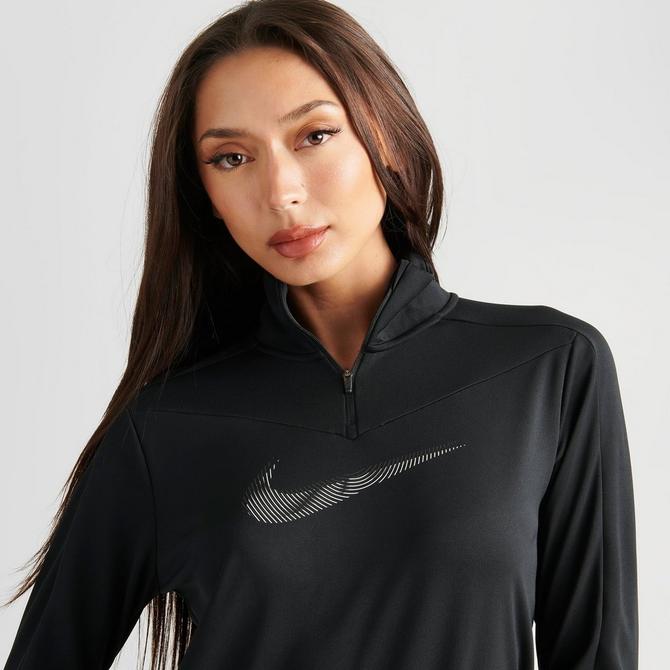 Nike Dri-FIT Swoosh Women's Running T-Shirt - Black/Cool Grey