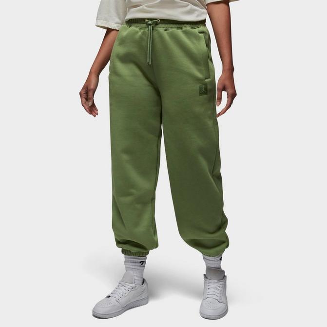 Women Olive Fleece Track Pants