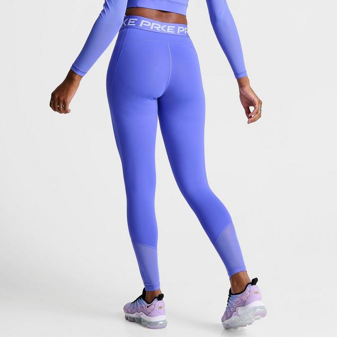 Nike Pro 365 Women's Mid-Rise Cropped Mesh Panel Leggings - Blue