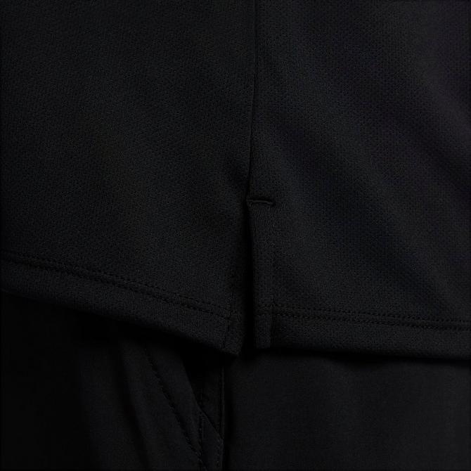 [angle] view of Men's Nike Miler Dri-FIT UV Long-Sleeve Running Top in Black/Reflective Silver Click to zoom
