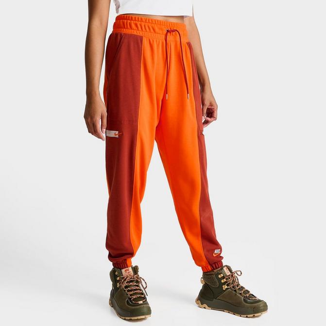 Nike Women's Sportswear City Utility Fleece High-Rise Pants-Orange