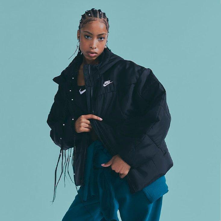 nike padded jacket black
