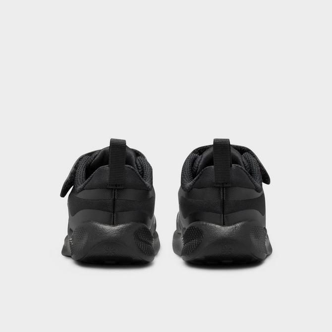 Left view of Kids' Toddler Nike Revolution 7 Stretch Lace Running Shoes in Black/Anthracite Click to zoom