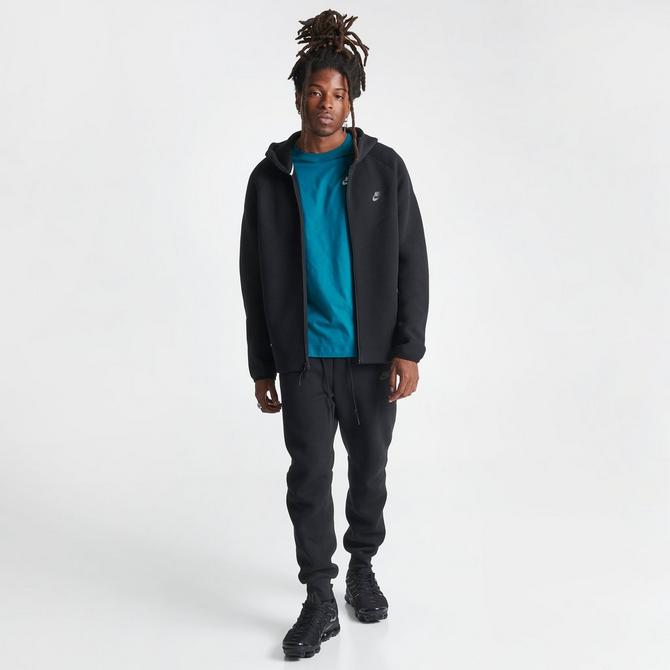 Nike Sportswear Tech Fleece Full Zip Hoodie & Joggers Set Black/Dark Grey  Heather/White