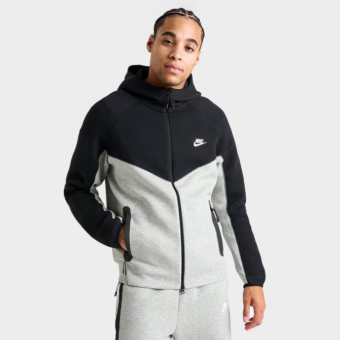 Nike Sportswear Tech Fleece Full-Zip Hoodie Black/Dark Grey Heather/White  Men's - US
