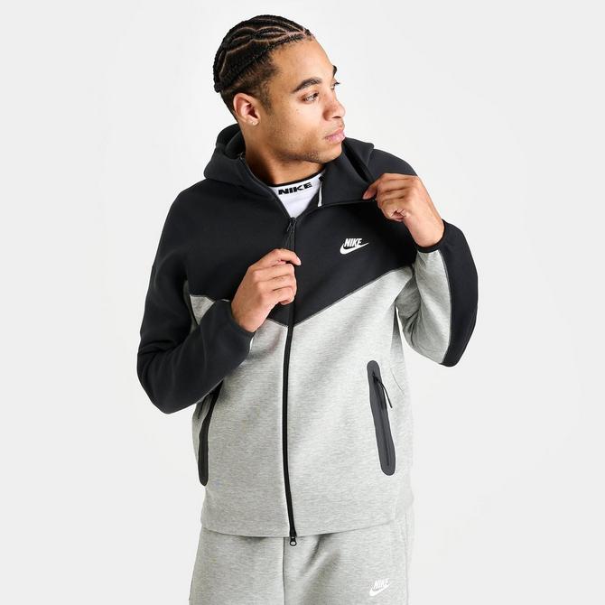 Nike Sportswear Tech Fleece Full-Zip Hoodie Black/Dark Grey Heather/White  Men's - US