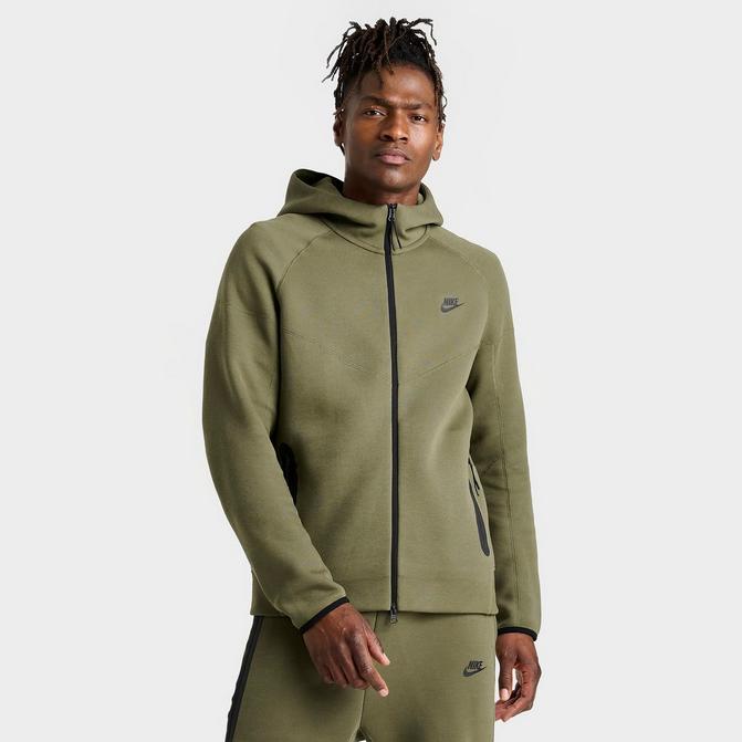 Nike Tech Fleece Windrunner Hoodie Zip Rough Olive Green Black Mens L