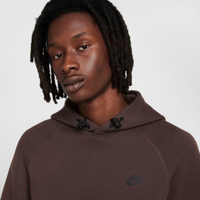 [angle] view of Men's Nike Sportswear Tech Fleece Pullover Hoodie in Baroque Brown/Black Click to zoom