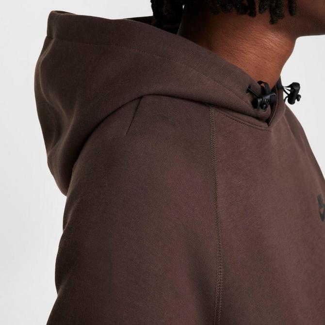 [angle] view of Men's Nike Sportswear Tech Fleece Pullover Hoodie in Baroque Brown/Black Click to zoom