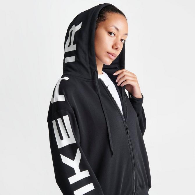 Black zip up hoodie best sale womens oversized