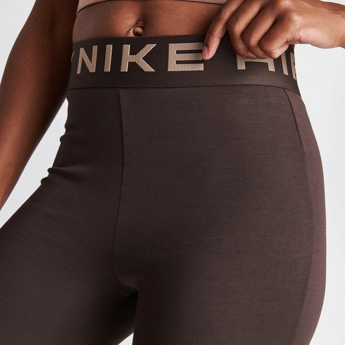 Nike womens flare dri fit leggings gray (teal waist band) small