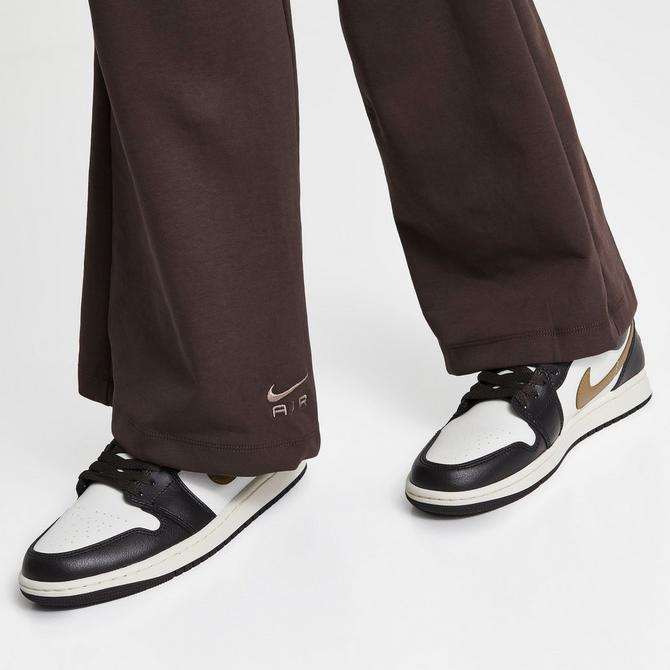 Nike Air High Rise Flared Jersey Trousers In Black, FB8070-010