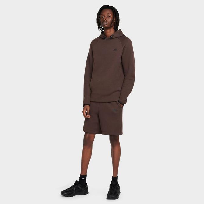 [angle] view of Men's Nike Sportswear Tech Fleece Shorts in Baroque Brown/Black Click to zoom