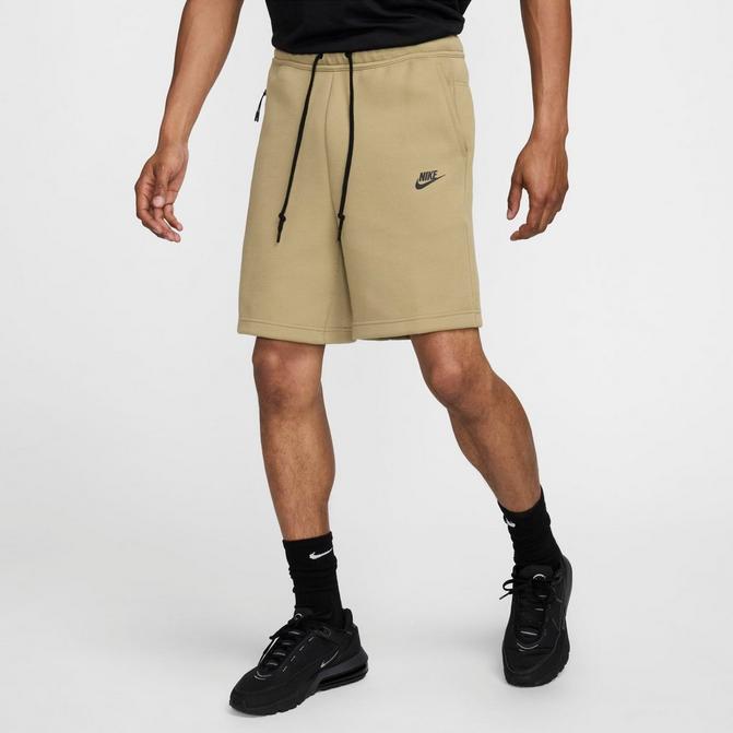 [angle] view of Men's Nike Sportswear Tech Fleece Shorts in Neutral Olive/Black Click to zoom