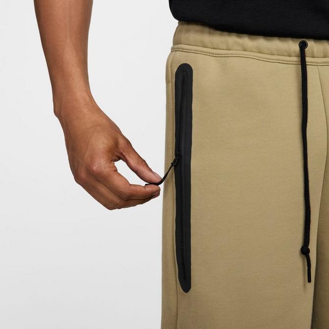 [angle] view of Men's Nike Sportswear Tech Fleece Shorts in Neutral Olive/Black Click to zoom