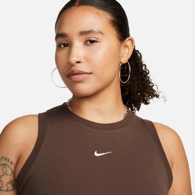 Nike Indy Taupe Crop Halter Tank Top