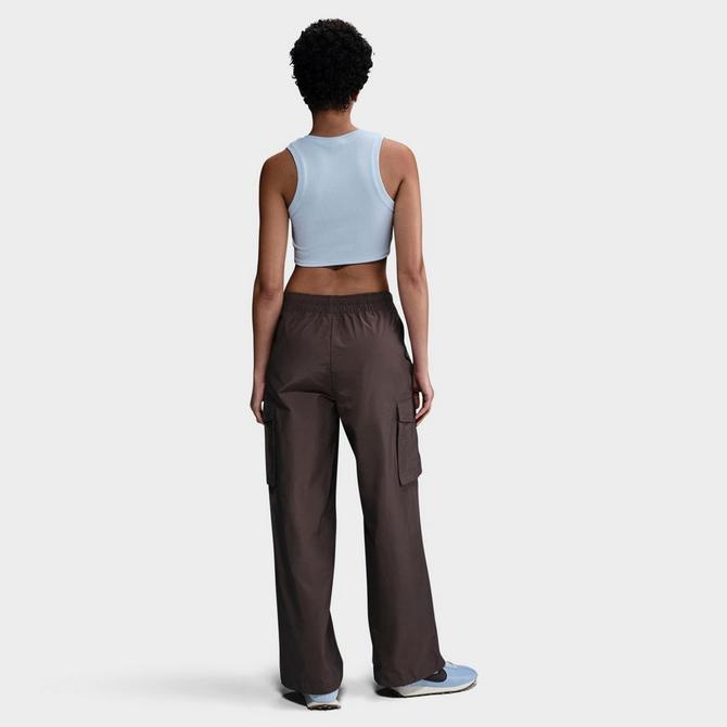 [angle] view of Women's Nike Sportswear Essential Ribbed Cropped Tank in Blue Tint/Sail Click to zoom