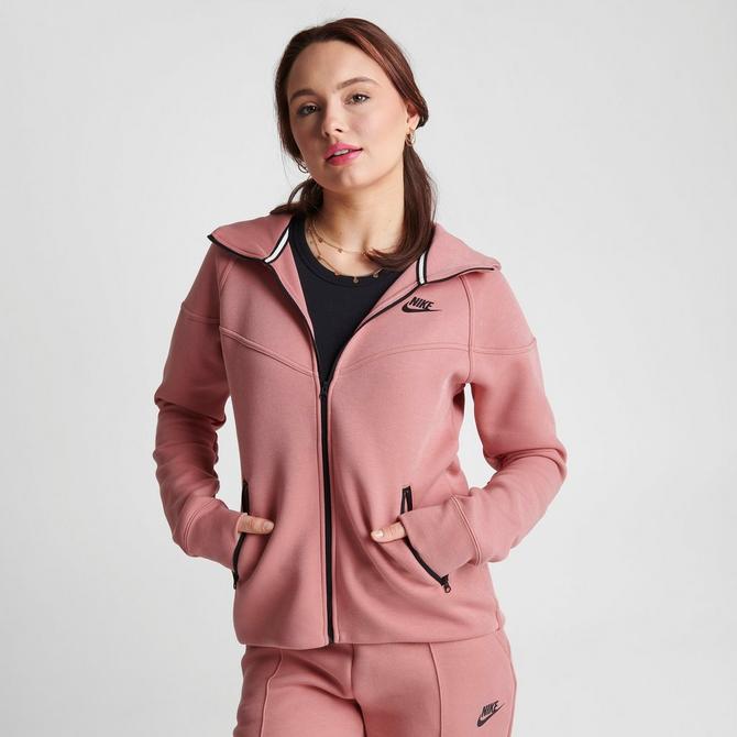 Nike Sportswear Women's Tech Fleece Windrunner Full Zip Hoodie Light Grey /  Heather - Black