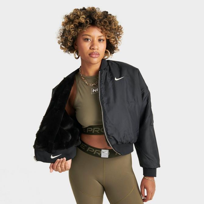 Women's Cropped Reversible Bomber Jacket, Women's Clearance