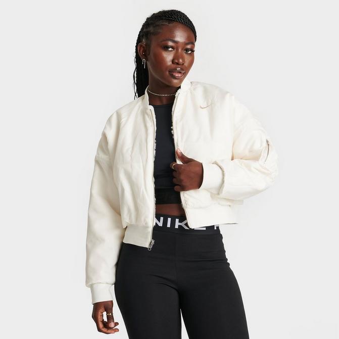 Nike white hot sale bomber jacket