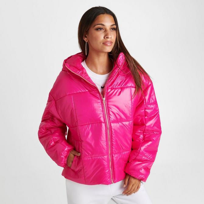 Pink puffer nike store jacket