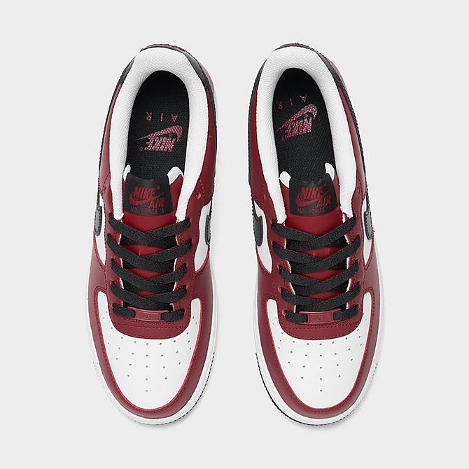 Back view of Big Kids' Nike Air Force 1 LV8 Casual Shoes in Team Red/Black/White Click to zoom