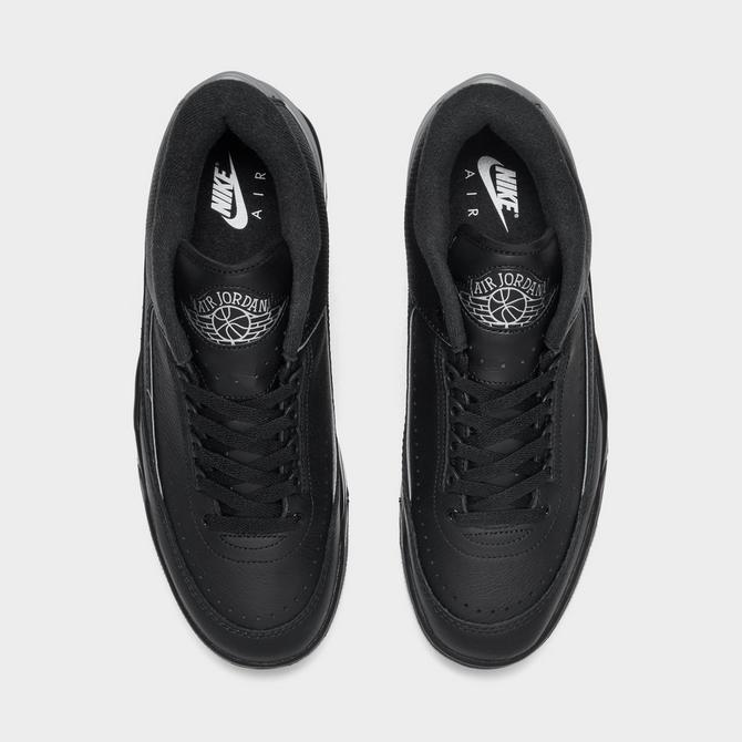 Back view of Air Jordan 2/3 Casual Shoes in Black/Black/Metallic Silver Click to zoom