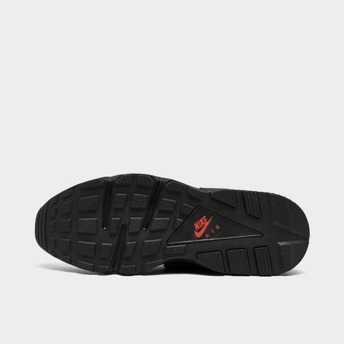 Nike huarache black with red bottom best sale