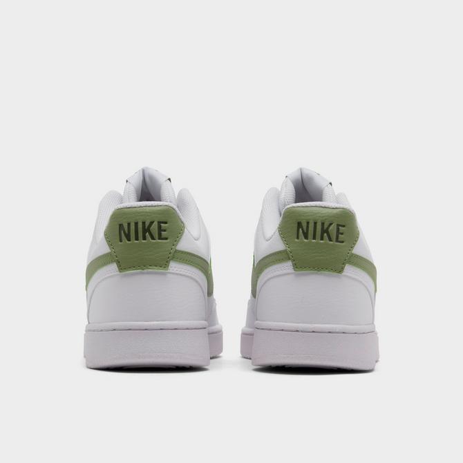 Nike White/Green Court Vision Low NN Lace-up Trainer