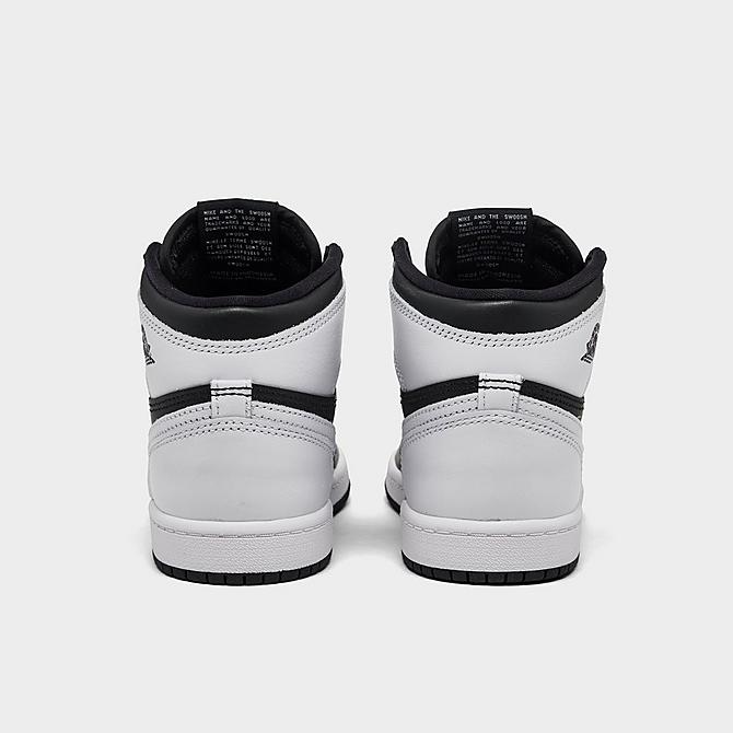 Left view of Little Kids' Air Jordan Retro 1 High OG Casual Shoes in Black/White/White Click to zoom