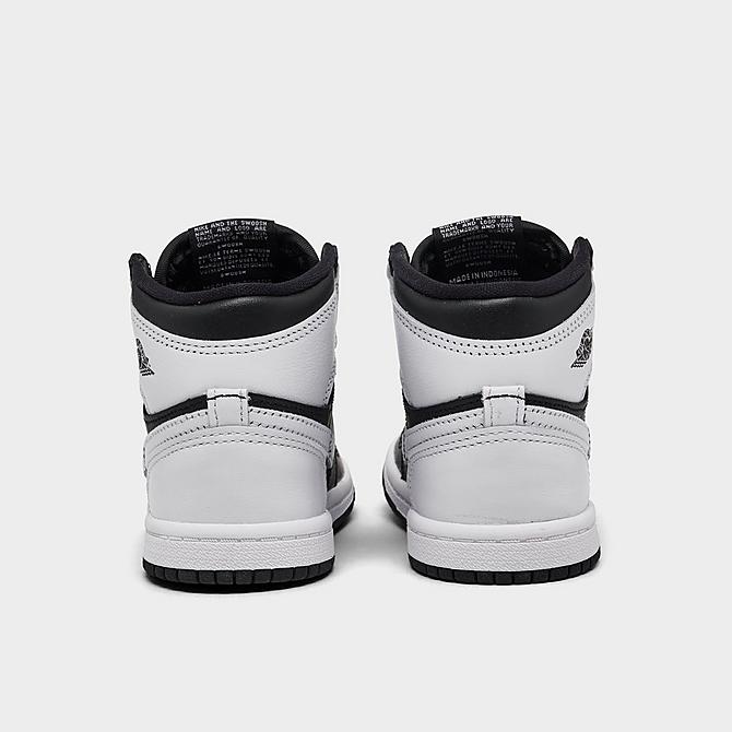 Left view of Kids' Toddler Air Jordan Retro 1 High OG Casual Shoes in Black/White/White Click to zoom