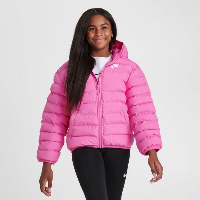 Nike Sportswear Winter Jacket Padded Coat Black/Pink Size XS 6-8 Years