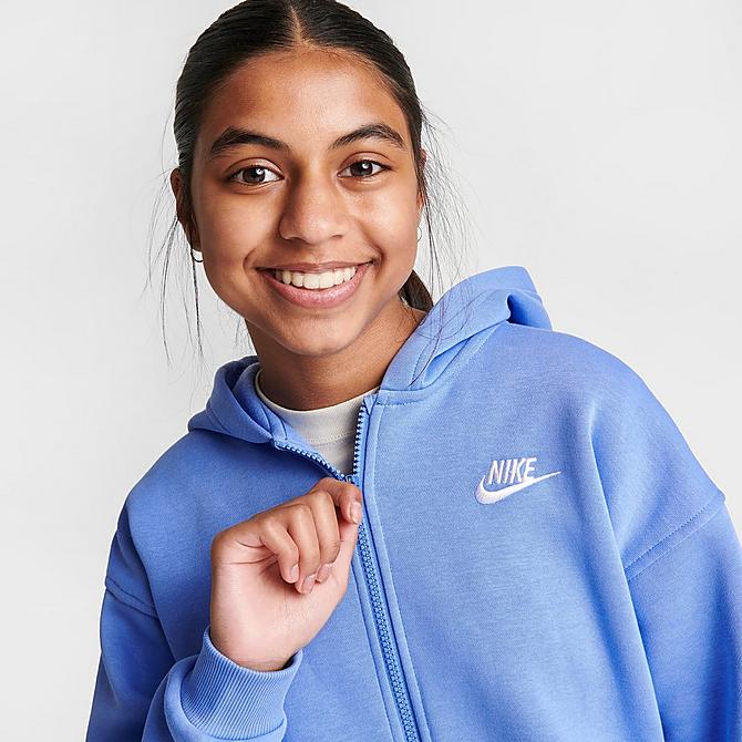 Girls' Nike Sportswear Club Fleece Oversized Full-Zip Hoodie| Finish Line