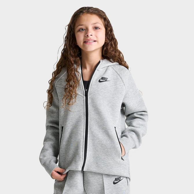 Girls grey zip online hoodie