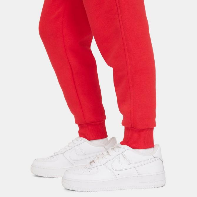 [angle] view of Kids' Nike Sportswear Club Fleece Jogger Pants in University Red/White Click to zoom