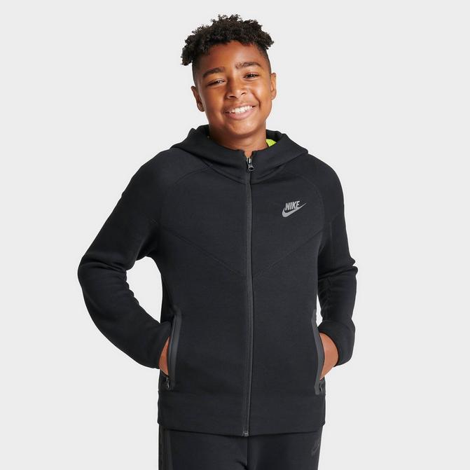Nike Sportswear Swoosh Tech Fleece Mens Pullover Hoodie Large Black/White