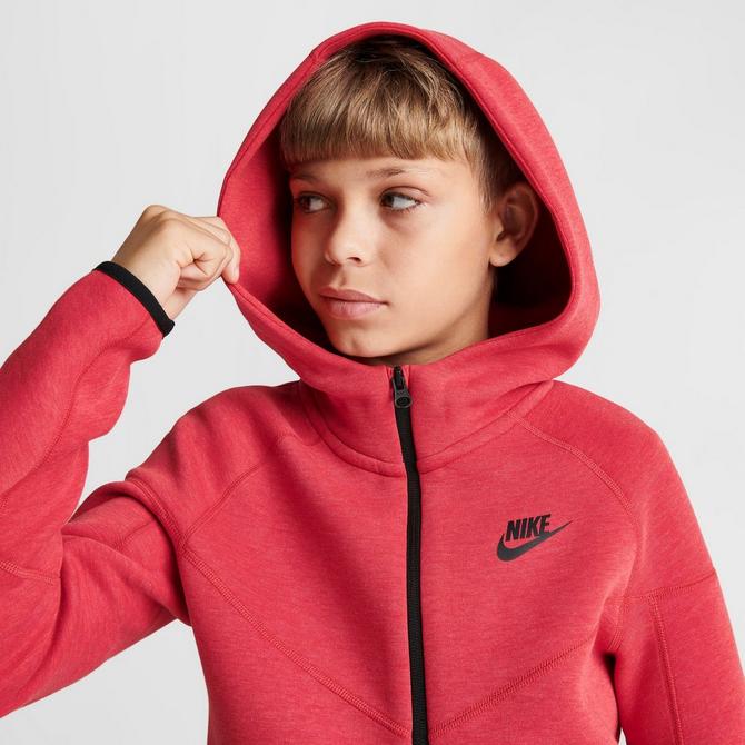 Men's Nike Sportswear Gym Red/Blk Tech Fleece Full-Zip Hoodie