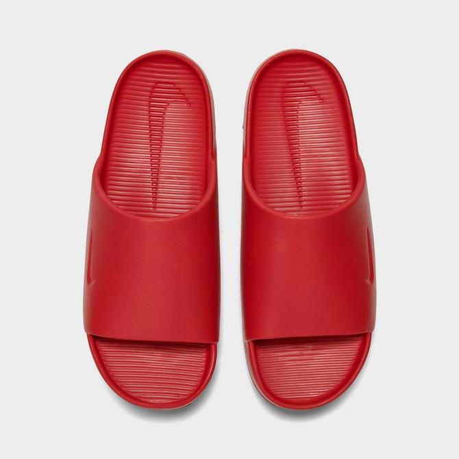 All red nike online slides