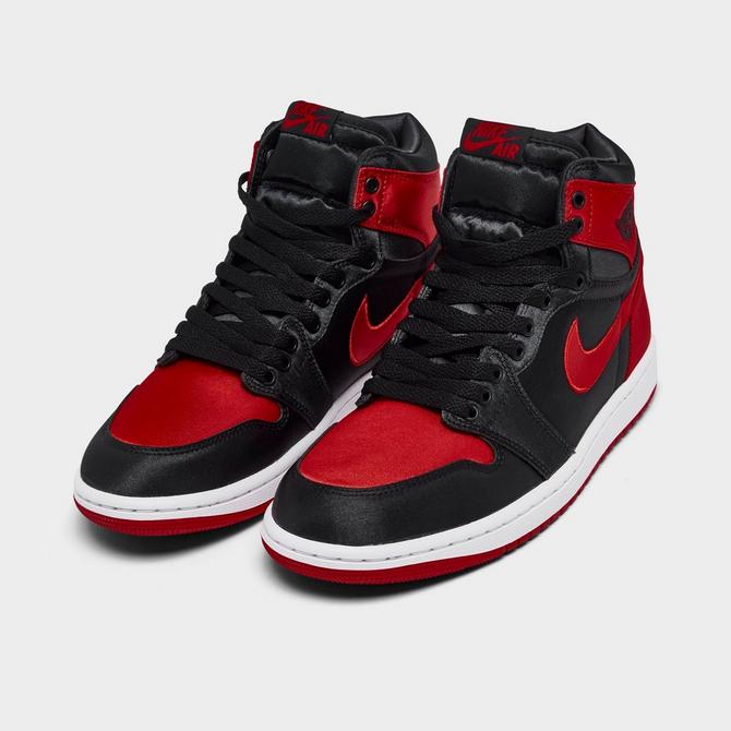 Air jordan 1 satin black toe finish line sale