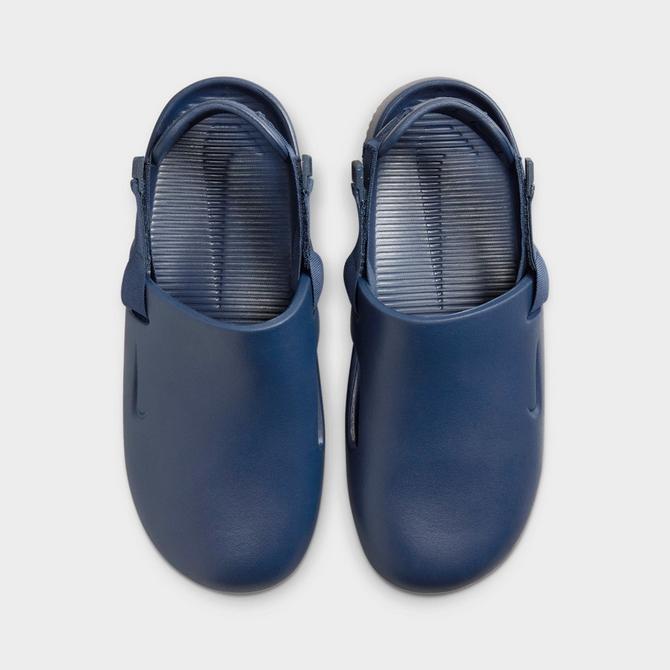 Back view of Men's Nike Calm Mule Sandals in Navy/Gum Medium Brown/Navy Click to zoom