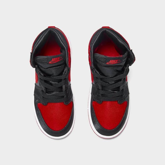 Air jordan 1 satin best sale black toe finish line