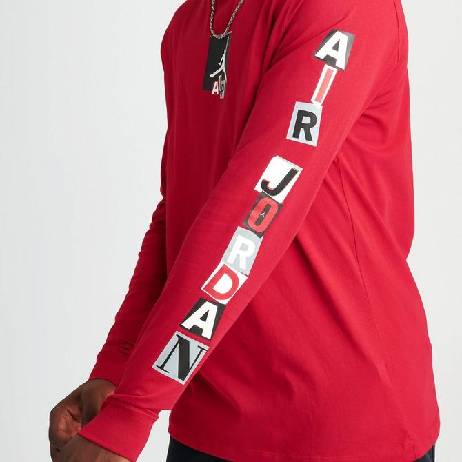 Red jordan long store sleeve shirt