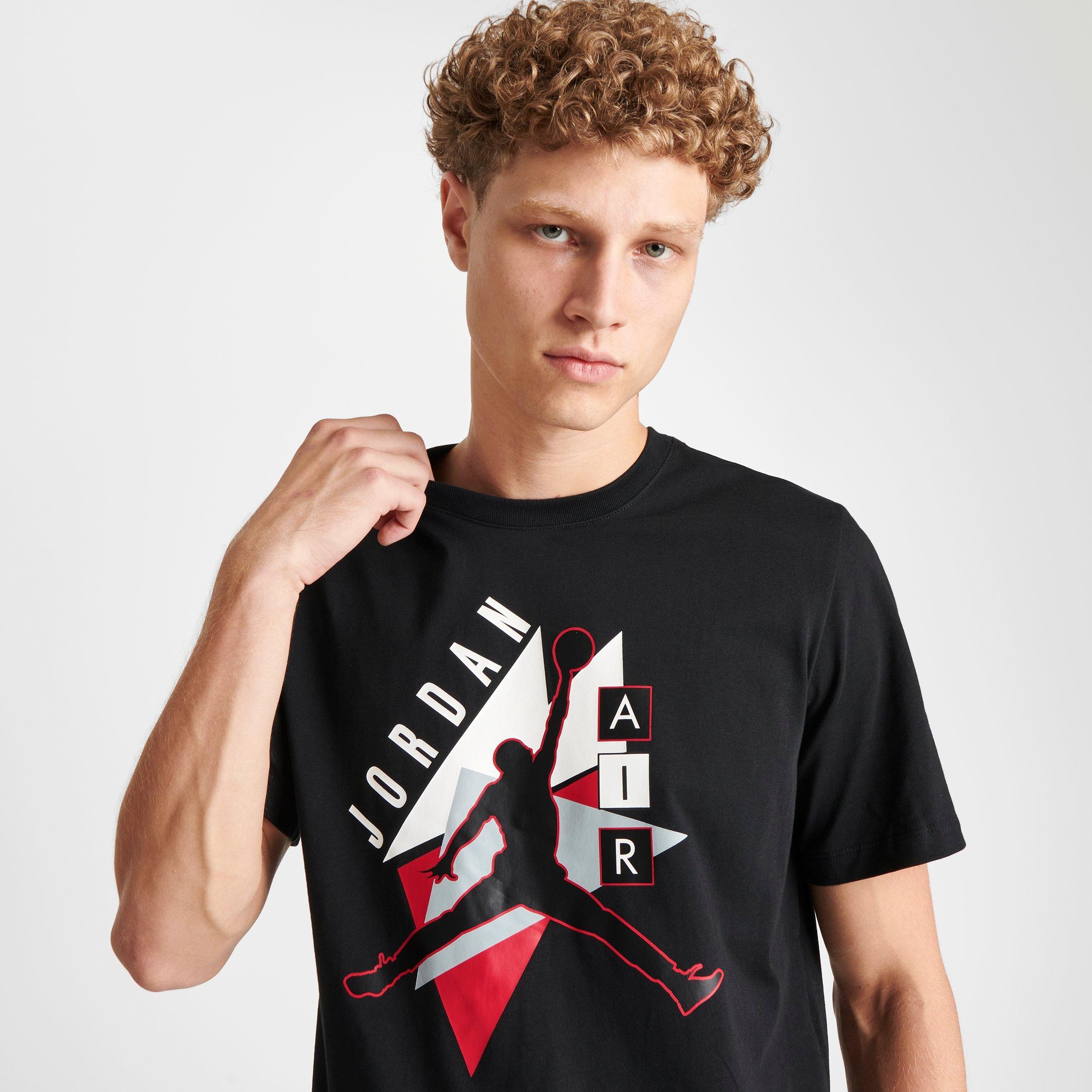 white red and black graphic tee