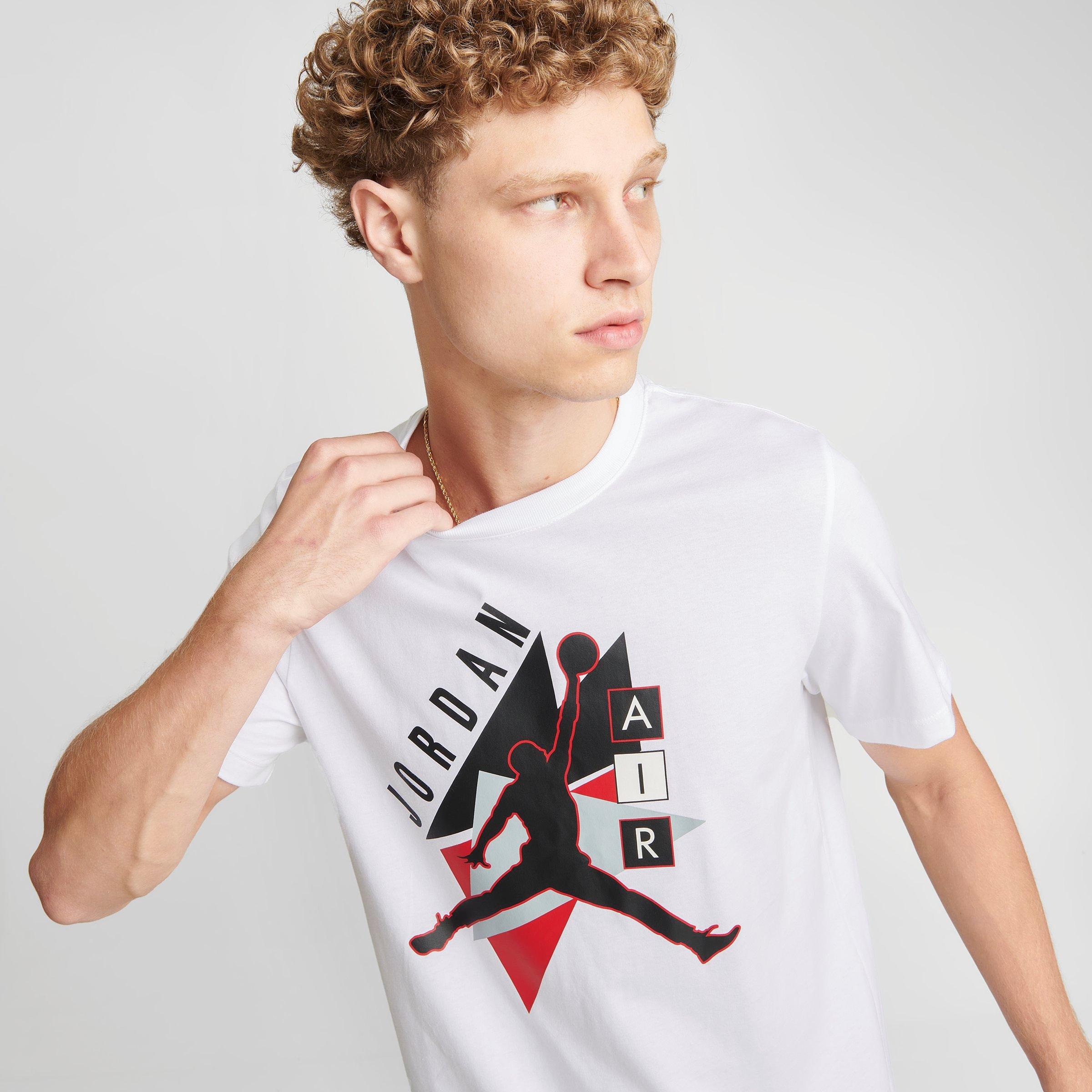 white red jordan shirt