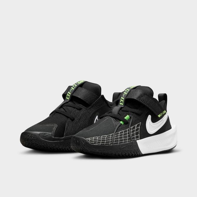 Three Quarter view of Little Kids' Nike G.T. Cut 3 Basketball Shoes in Black/Anthracite/White Click to zoom