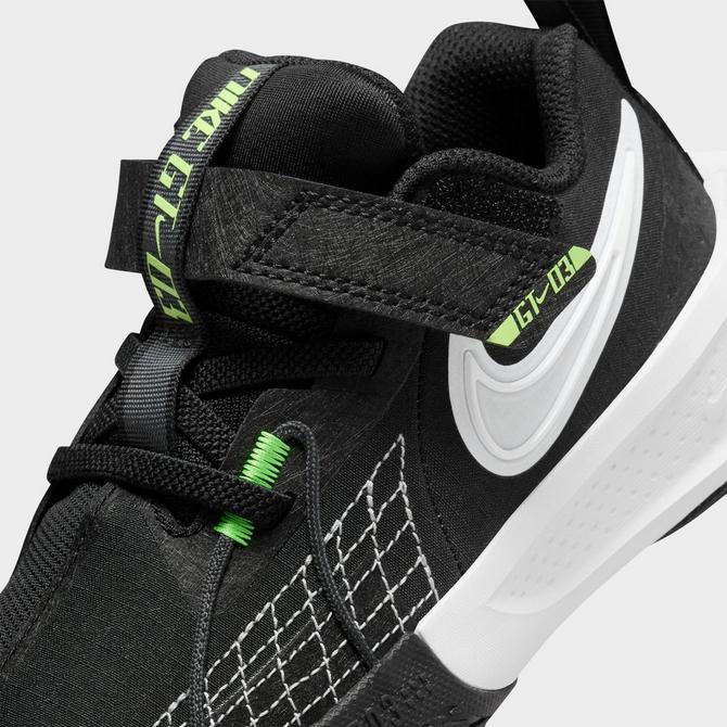 Front view of Little Kids' Nike G.T. Cut 3 Basketball Shoes in Black/Anthracite/White Click to zoom