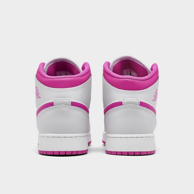 Nike Air Jordan 1 Mid Girl’s authentic Size 8C White/Pink Shoes Sneakers (554727-109)